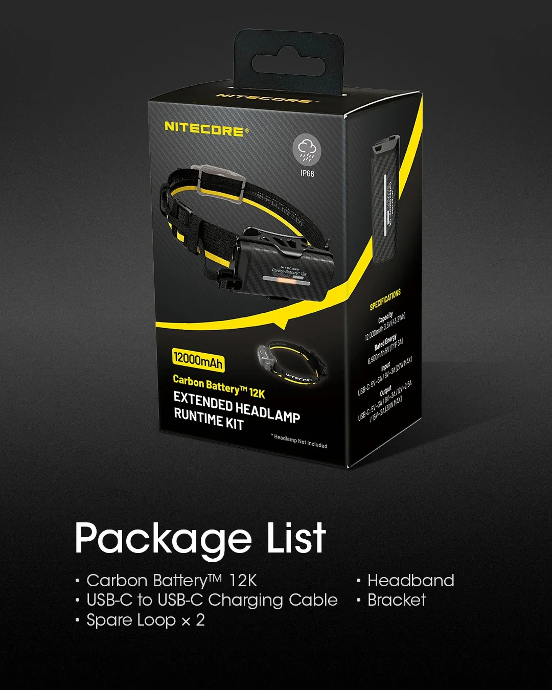 Carbon Battery 12K Headband Kit (12,000mAh 3A) - Image 18