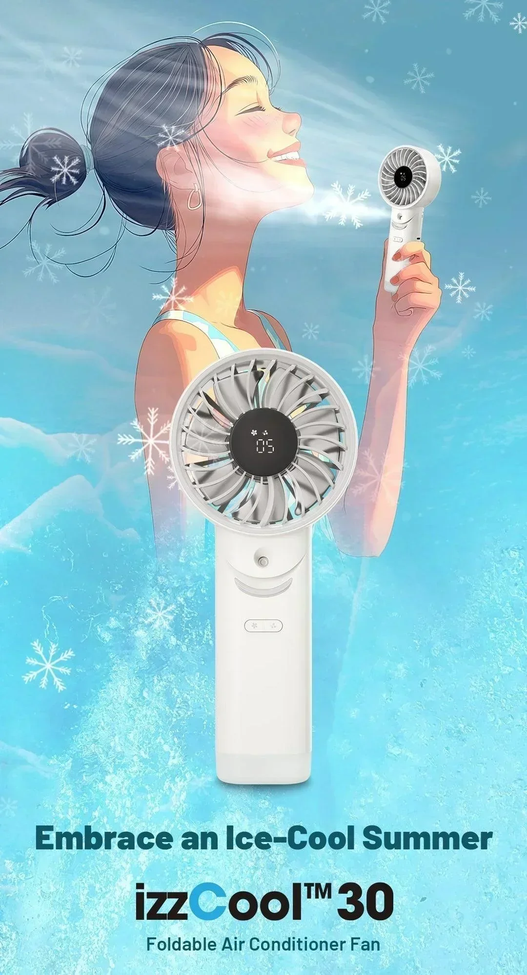izzCool 30 (White) - Foldable Air Conditioner Fan (3,500mAh) - Image 15