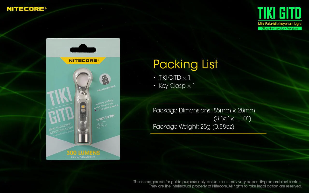 TIKI (GREEN Glow In The Dark) - 300 lumens - Image 30